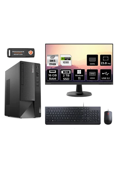 LENOVO Neo 50T AE0BJTXS514 i5 12400 16GB RAM 2TB SSD GT1030 23.8" W11H MASAÜSTÜ BİLGİSAYAR ürün görseli