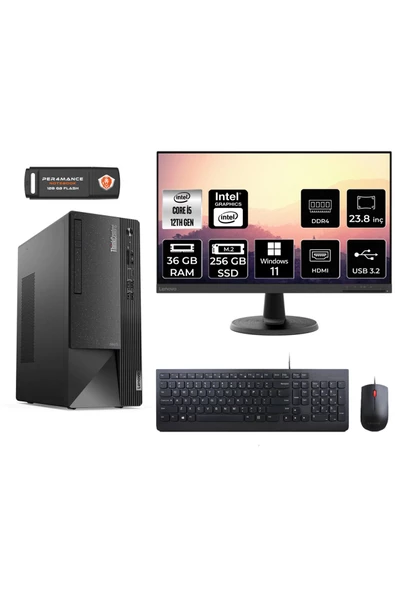 LENOVO Neo 50T AE0BJTXS081 i5 12400 36GB RAM 256GB SSD 23.8" W11H MASAÜSTÜ BİLGİSAYAR