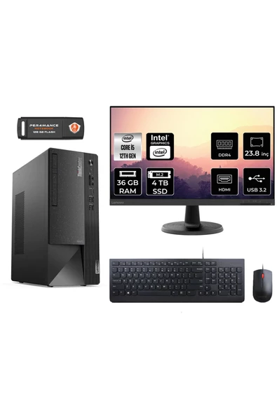 LENOVO Neo 50T AE0BJTXS035 i5 12400 36GB RAM 4TB SSD 23.8" FDOS MASAÜSTÜ BİLGİSAYAR