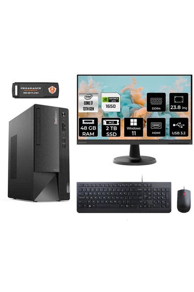 LENOVO Neo 50T AE12JD0008TRS694 i7 13700 48GB RAM 2TB SSD GTX1650 23.8" W11H MASAÜSTÜ BİLGİSAYAR