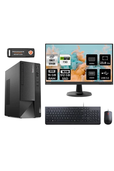 LENOVO Neo 50T AE12JD0008TRS312 i7 13700 16GB RAM 512GB SSD GT730 23.8" FDOS MASAÜSTÜ BİLGİSAYAR