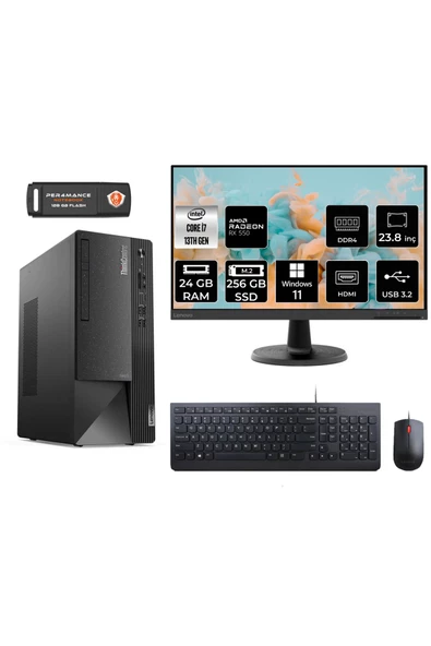 LENOVO Neo 50T AE12JD0008TRS221 i7 13700 24GB RAM 256GB SSD RX550 23.8" W11H MASAÜSTÜ BİLGİSAYAR