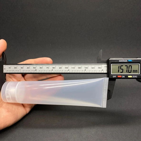 Şeffaf Boş Krem Tüpü 100ml , Fliptop Kapaklı Merhem Tüpü ,  Şeffaf Lipgloss Tüp 100 ml x 3 Adet - Resim 3