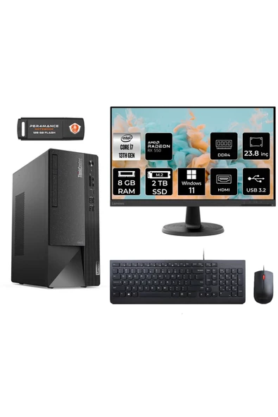 LENOVO Neo 50T AE12JD0008TRS254 i7 13700 8GB RAM 2TB SSD RX550 23.8" W11P MASAÜSTÜ BİLGİSAYAR ürün görseli