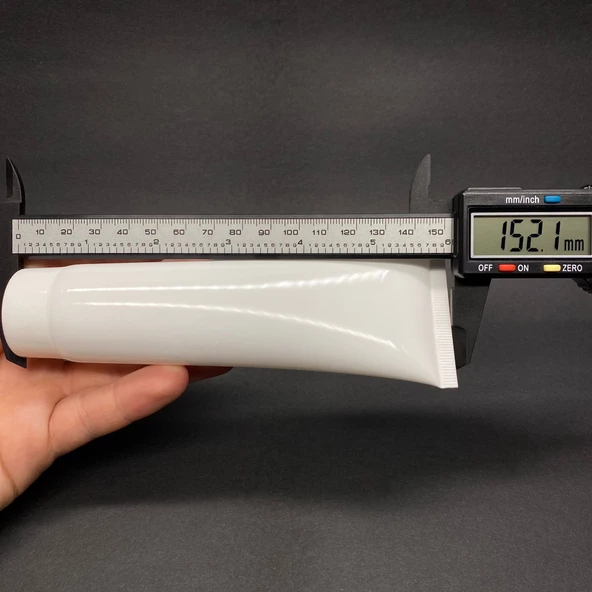 Beyaz Boş Krem Tüpü 100ml , Vidalı Kapaklı Merhem Tüpü ,  Beyaz Lipgloss Tüp 100 ml x 3 Adet - Resim 3