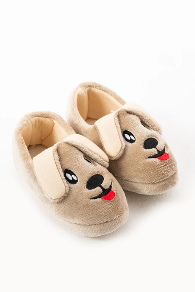 Albishoes Unisex Çocuk Panduf Ev Patiği Pamuk Astarlı Köpek Figürlü Ev Kreş Ayakkabı Sevimli Köpek - 4