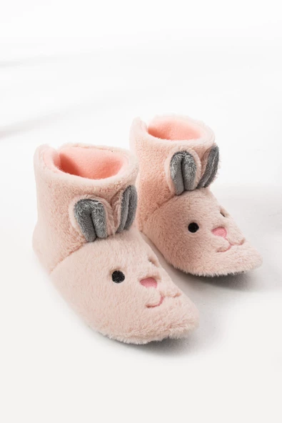 Albishoes Kadın Tavşan Figürlü Ev Botu Panduf Anne Çocuk Yumuşak Rahat Sessiz Taban Ev Ayakkabısı - 4