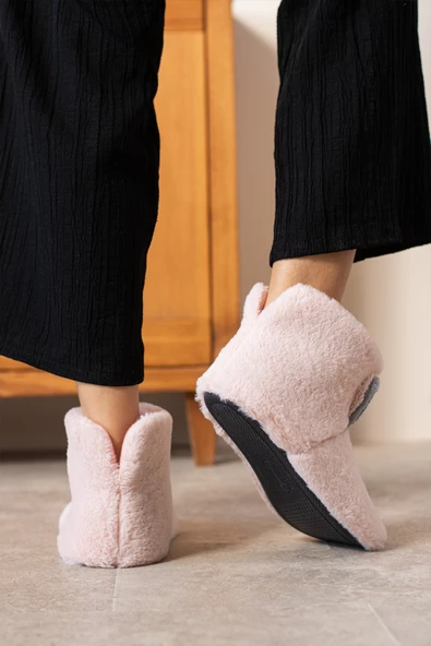 Albishoes Kadın Tavşan Figürlü Ev Botu Panduf Anne Çocuk Yumuşak Rahat Sessiz Taban Ev Ayakkabısı - 3