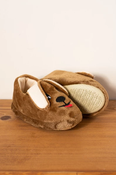 Albishoes Unisex Çocuk Panduf Ev Patiği Pamuk Astarlı Köpek Figürlü Ev Kreş Ayakkabı Sevimli Köpek - 2