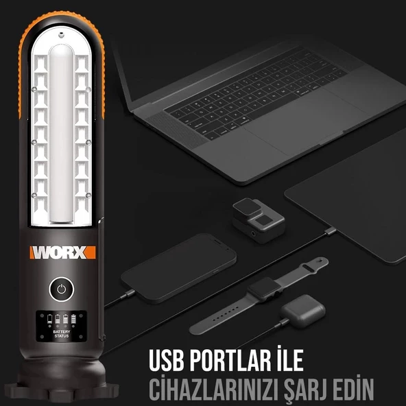 WORX WX852.1 12V 500Amp Lityum-Polymer Akü Takviye + Powerbank + Led Lamba - 4