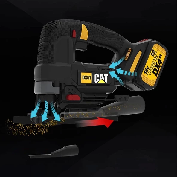 CAT DX51B 18Volt Kömürsüz Profesyonel Dekupaj Testere (Akü Dahil Değildir) - 8