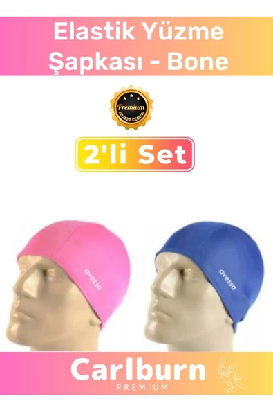 Özel Üretim Su Geçirmez Silikon Yüzücü Havuz Deniz Bonesi Elastik Yüzme Şapkası 2'li Set ürün görseli