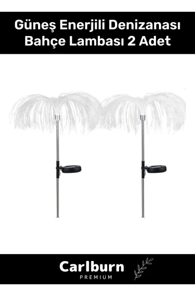 Özel Üretim Su Geçirmez Fiber Optik Dallar Güneş Enerjili Denizanası Bahçe Lambası 2 Adet