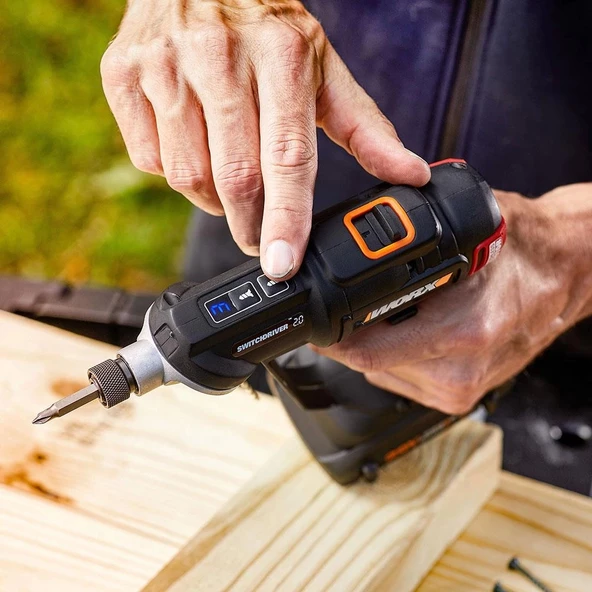 WORX WX177.9 20Volt Döner Kafa ve Çift Mandrenli Profesyonel Kömürsüz Şarjlı Matkap + 6 Parça Uç (Akü Dahil Değildir) - 3