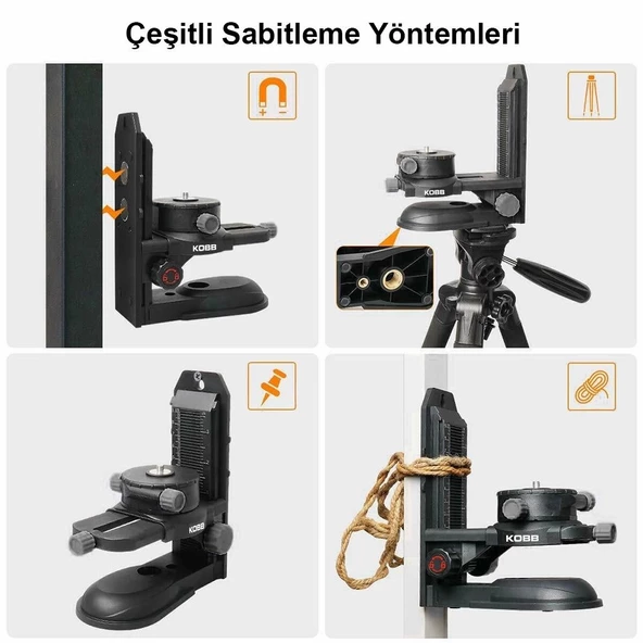 KOBB KBL10SET Mıknatıslı Hassas Ayarlanabilir Lazer Hizalama Aparatı+Mıknatıslı Lazer Hizalama Aparatı - 7