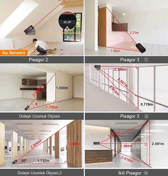 KOBB KBL100 100m Profesyonel Li-ion Şarjlı Lazer Metre - 9