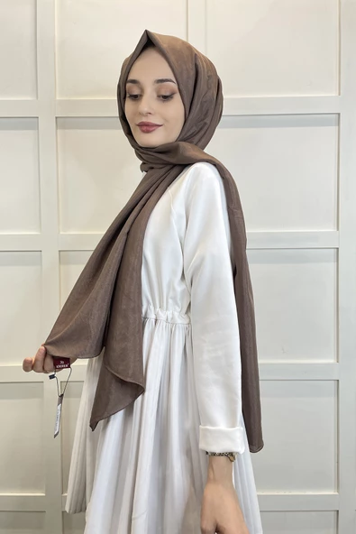 Kroren by Armanda Vual Şal - İpeksi Parlak Şal KR7557  KAHVE - Resim 2