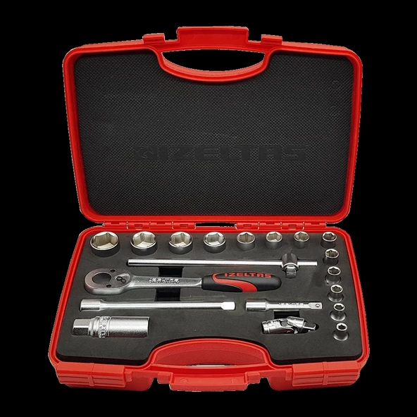 İzeltaş 1110 00 6019 3/8'' Altı Köşe Lokma Anahtar Takımı 19 Parça - 2