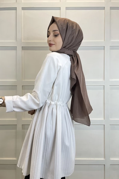 Kroren by Armanda Vual Şal - İpeksi Parlak Şal KR7557  KAHVE - Resim 3