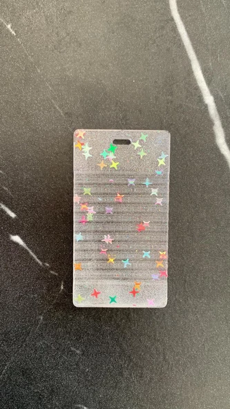 Tırtıklı Yıldız Glitterli Dikdörtgen Şekil Kitap Defter Ayracı Epoksi El Yapımı Hediyelik - 2
