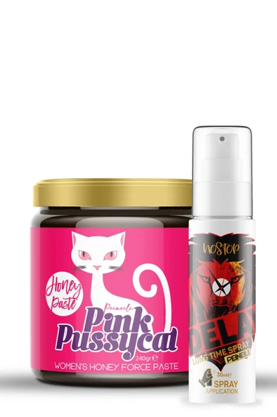 Pink Pussycat Kadın Kuvvet Macunu 240gr Ve Erken Gelmeyi Engelleyen No Stop Sprey 30ml