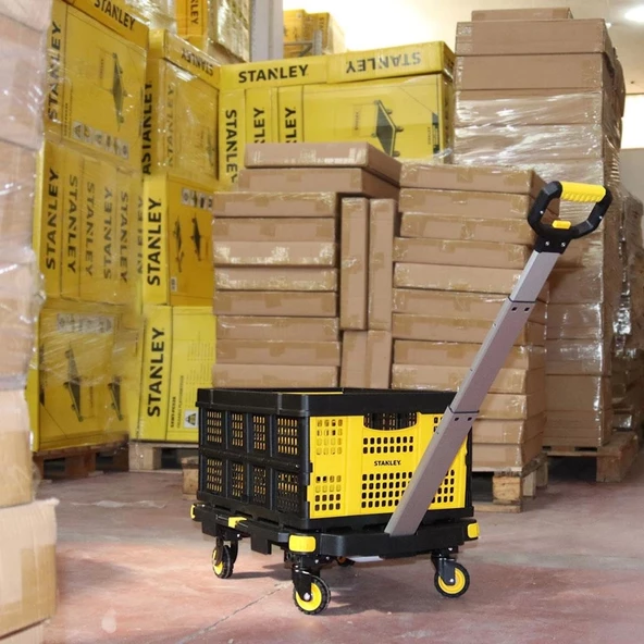 STANLEY PC532B 137kg 62x45cm Dört Tekerli Çekme Kollu Yük ve Paket Taşıma Arabası + FT505 Çok Amaçlı Taşıma Sepeti - 7