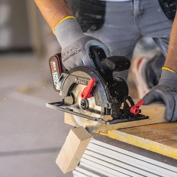 Kress KUE12.1 20Volt 4.0Ah. Li-ion 165MM Çift Akülü Kömürsüz Profesyonel Daire Testere - 7