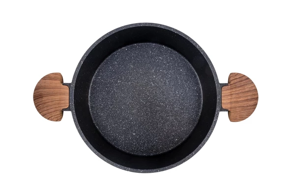 22 cm Febern Premium Bio Granit Alüminyum Döküm Nisch Tencere (Siyah-Koyu Ahşap Kulp) - 2