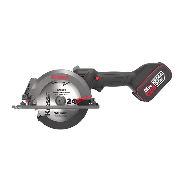Kress KUE11 20Volt 4.0Ah. Li-ion 140MM Çift Akülü Kömürsüz Profesyonel Çok Amaçlı Daire Testere - 3