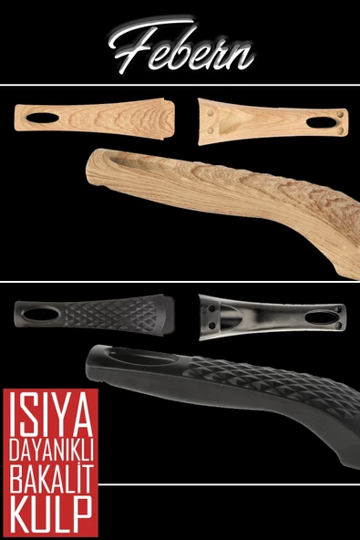 24 cm Febern Premium Bio Granit Alüminyum Döküm Nisch Tava (Klasik Mavi-Açık Ahşap Kulp) - 2
