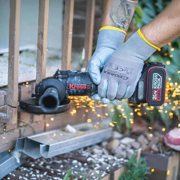 Kress KUH02.91 20Volt 115mm Kömürsüz Profesyonel Şarjlı Devir Ayarlı Avuç Taşlama (Akü Dahil Değildir) - 5