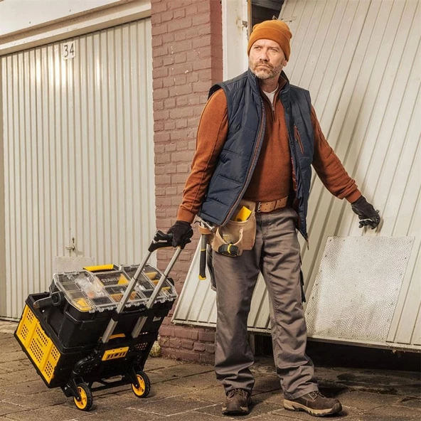Stanley FT509 70Kg Katlanır Alüminyum El Arabası + FT505 25Kg Katlanır Çok Amaçlı Taşıma Sepeti - 7
