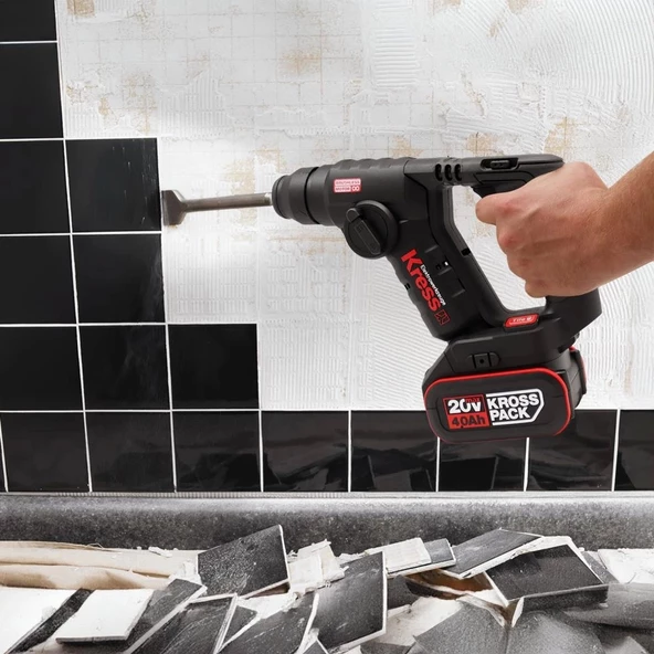 Kress KUC50.91 20Volt Kömürsüz 1.7J Profesyonel SDS-Plus Pnömatik Matkap + 10mm Mandren (Akü Dahil Değildir) - 9