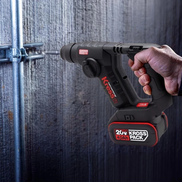 Kress KUC50.91 20Volt Kömürsüz 1.7J Profesyonel SDS-Plus Pnömatik Matkap + 10mm Mandren (Akü Dahil Değildir) - 8