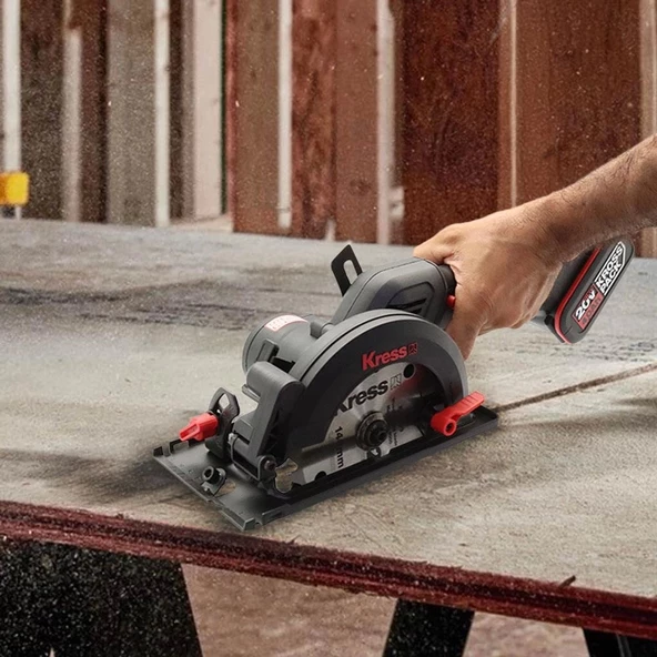 Kress KUE11 20Volt 4.0Ah. Li-ion 140MM Çift Akülü Kömürsüz Profesyonel Çok Amaçlı Daire Testere - 8