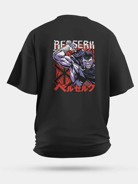 Oversize Berserk Baskılı Unisex Tişört