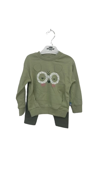 uğurböceğiçocuk Göz Tavşan Baskılı Kız Çocuk Takım 24613 - 4