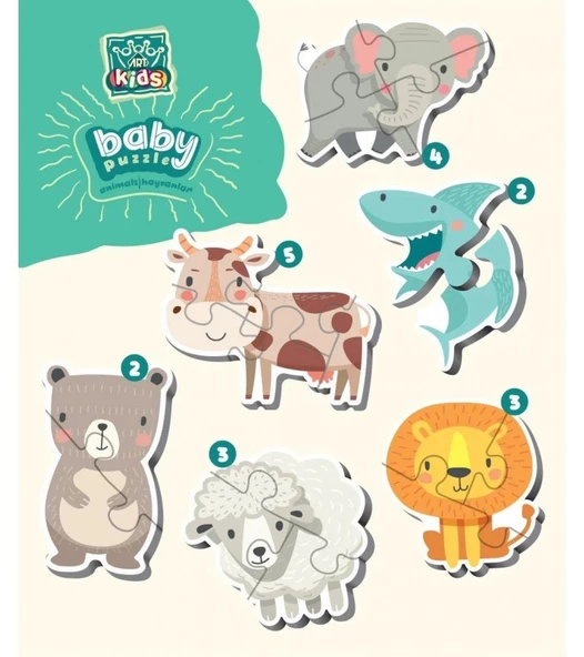 Bebek Eğitici Hayvanlar Puzzle - Resim 2