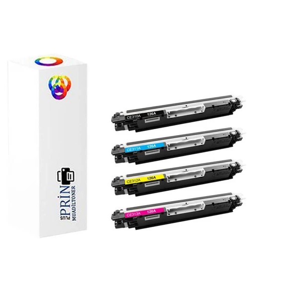 Hp CF040A Yazıcı Uyumlu Muadil Toner 126A 4 Renk - 6