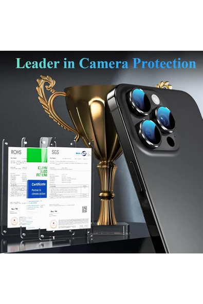 iPhone 16 Pro / 16 Pro Max Safir Dayanıklı Görüntü Kalitesini Bozmayan Safir Lens Koruyucu - 8
