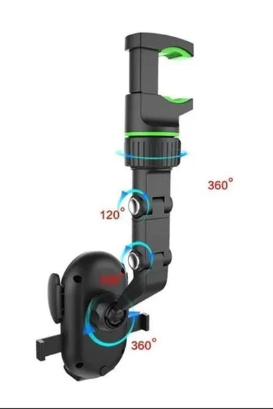 Telefon Tutucu Dikiz Aynasına Takılabilen Eklemli Tutucu - 10