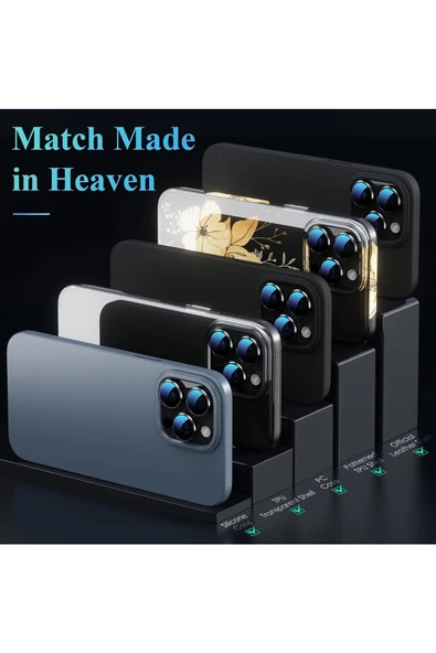 iPhone 16 Pro / 16 Pro Max Safir Dayanıklı Görüntü Kalitesini Bozmayan Safir Lens Koruyucu - 7