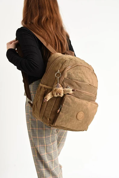 Klinkır Hafif Kadın Sırt Çantası 38*28 Cm Günlük Kullanım İçin İdeal Çok Cepli Hafif Su İtici Kumaş - Resim 12