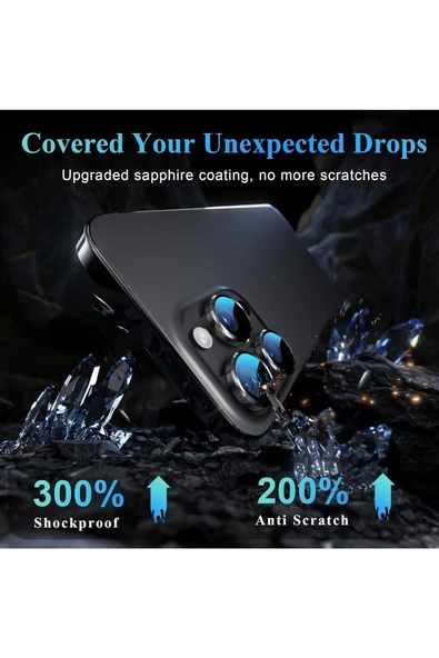 iPhone 16 Pro / 16 Pro Max Safir Dayanıklı Görüntü Kalitesini Bozmayan Safir Lens Koruyucu - 6