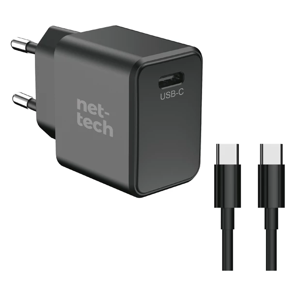 Nettech NT-HCH04 PD GaNPrime 30W Type-C To Type-C Şarj Aleti (Siyah)