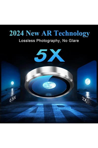 iPhone 16 Pro / 16 Pro Max Safir Dayanıklı Görüntü Kalitesini Bozmayan Safir Lens Koruyucu - 5