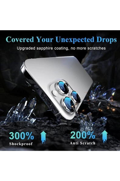 iPhone 16 Pro / 16 Pro Max Safir Dayanıklı Görüntü Kalitesini Bozmayan Safir Lens Koruyucu - 2