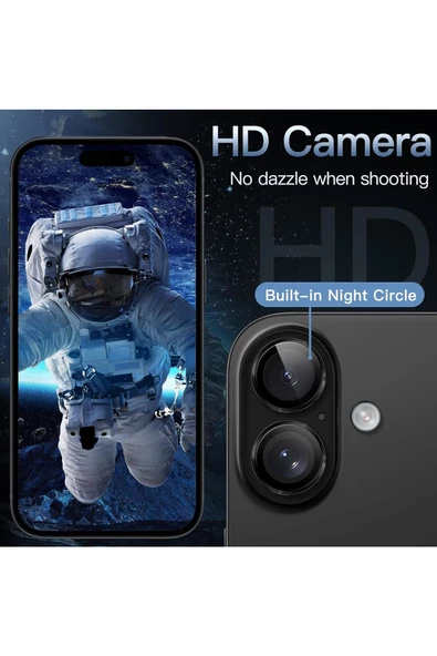 iPhone 16 / 16 Plus Safir Dayanıklı Görüntü Kalitesini Bozmayan Safir Lens Koruyucu - 3