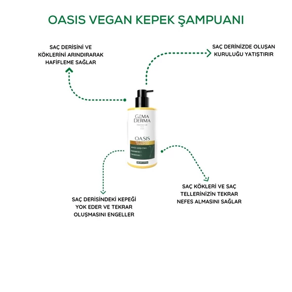Üçlü Oasis Vegan Kepek Şampuanı Seti - 2
