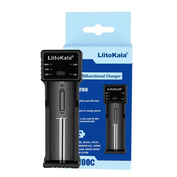 LIITOKALA LII-100C UNİVERSAL AA/AAA/18650/14500/123A AKILLI TEKLİ PİL ŞARJ CİHAZI ALETİ